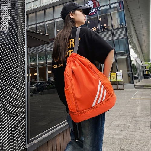 Wholesale swimming bag for women, water repellent straps, shoe position, lightweight sports fitness bag, travel beach drawstring backpack for men