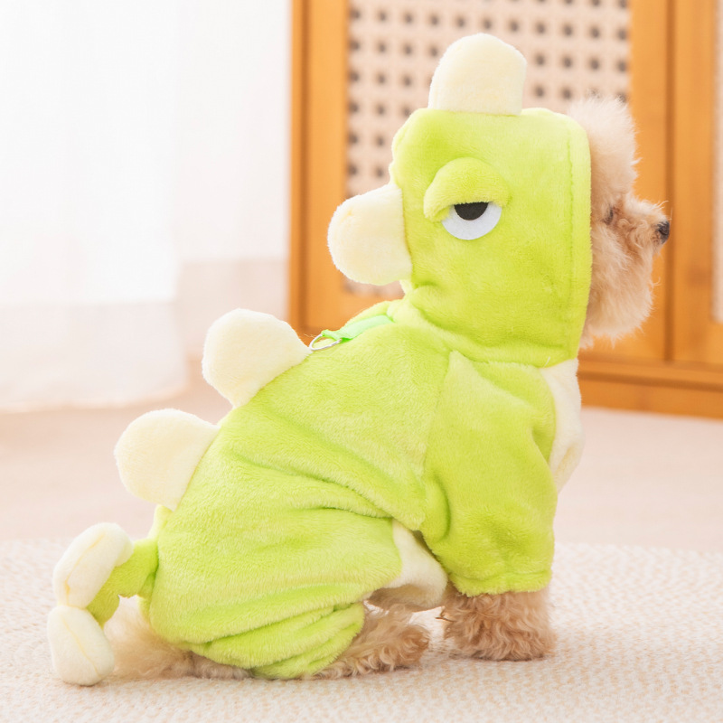 狗狗衣服可爱恐龙法兰绒变身装小型犬幼犬宠物衣服冬季搞怪猫衣服