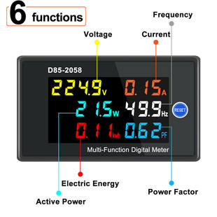 D85-2058 Single-phase digital LCD AC panel instrument Voltage current frequency power monitor