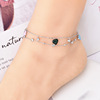 Fashionable accessory, epoxy resin, ankle bracelet with letters, zirconium stainless steel, Korean style