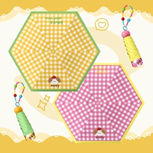 工厂批发多巴胺五折晴雨伞可爱便携防晒紫外线口袋伞卡通太阳伞女