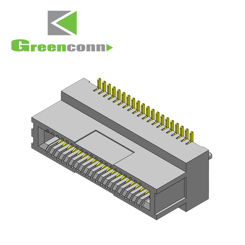greenconn连接器Pin距0.80mm双排带定位柱90度弯脚 PCI插口连接器