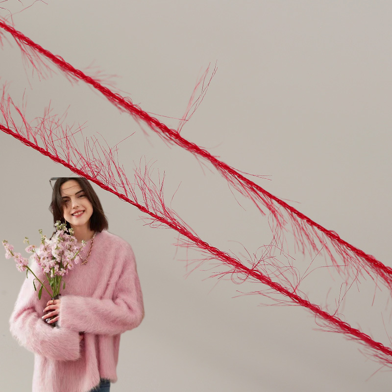 品质尼龙纱8厘米仿貂毛羽毛纱秋冬花式纱线特种纱毛衣毛绒玩具