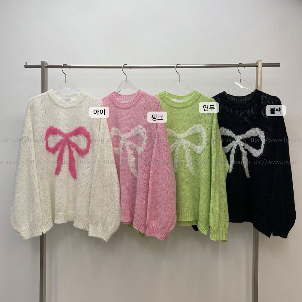 420g Weight Long Sleeve Sleeve Length Pullovers Placket Type Spandex, knit Fabric Type Long Top Length Knitwear Tops Type Daily Occasion Round Neck Neckline Loose Fit Type Bow Knot Pattern Spring, Autumn Season Women's Gender Casual, Elegant Style Wholesale Women's Casual Elegant Bow Knot Long Sleeve Sweaters & Cardigans 19