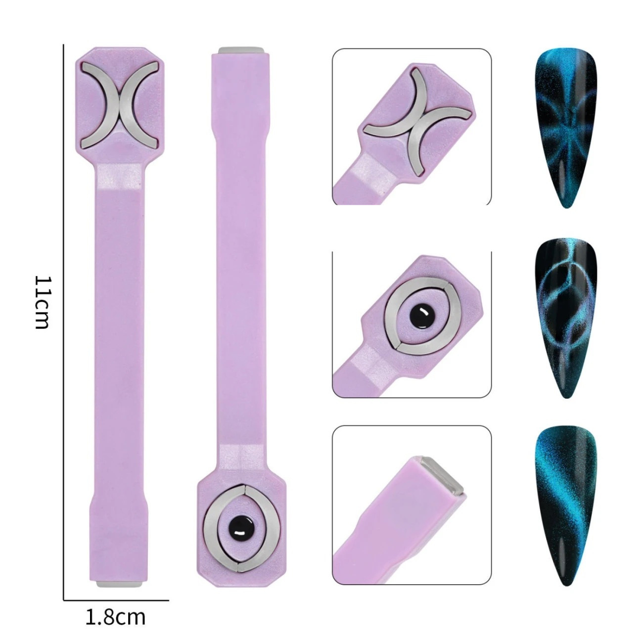 Tres en uno pegamento para los ojos de gato imán púrpura