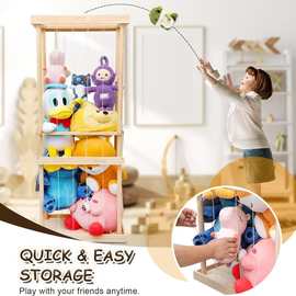 木质玩具收纳架大容量儿童娃娃整理架客厅落地式毛绒玩具储物架