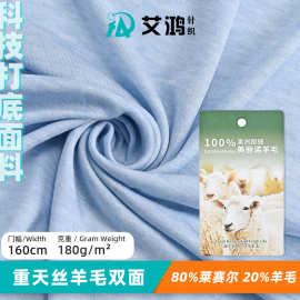 现货重天丝超细羊毛双面功能性莱赛尔针织面料打底T恤服装针织布