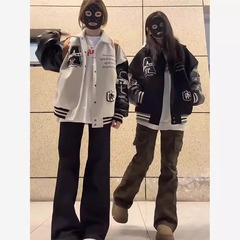 アメリカのレトロな刺繍の野球の服の上着の少女春秋冬の新型の中学 (高校) の学生のカップルのジャケットの上着
