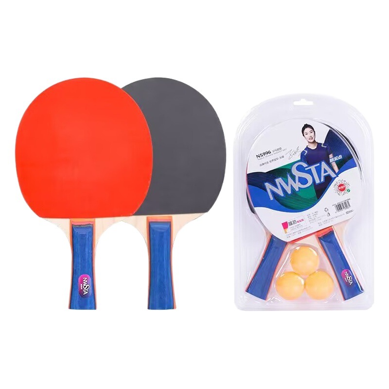 Los fabricantes venden al por mayor nuevas raquetas de tenis de mesa de punto de partida de doble raqueta con 3 bolas, estudiantes jóvenes, niños principiantes, tiros rectos