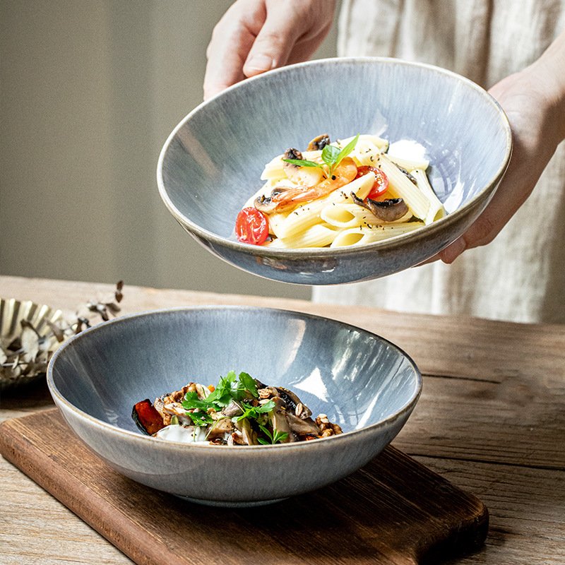 Gradiente horno esmalte de 7,5 pulgadas tazón de cerámica tazón de fideos retro tazón de comida china de cocina privada cubiertos exportación transfronteriza