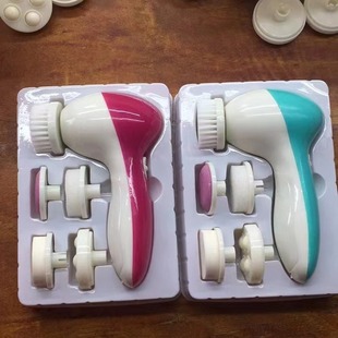 Cross-Border Wholesale Five-In-One Facial Cleansing Instrument Electric Facial Cleansing Instrument Facial Cleansing Instrument Massage Beauty Instrument Gift