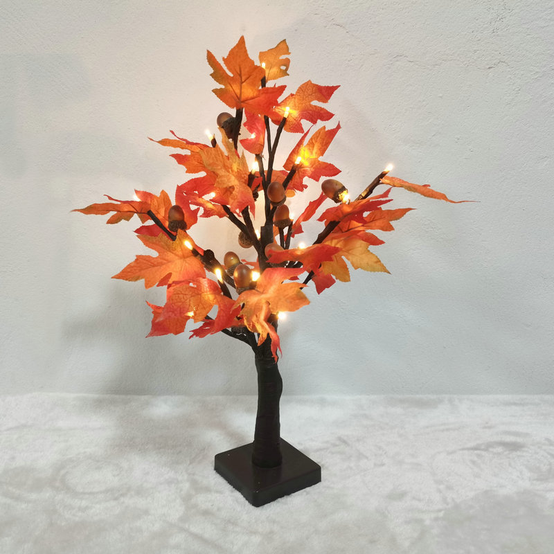 ins圣诞节日枫叶树装饰灯 仿真枫叶树灯暖光发光树LED景观灯批发