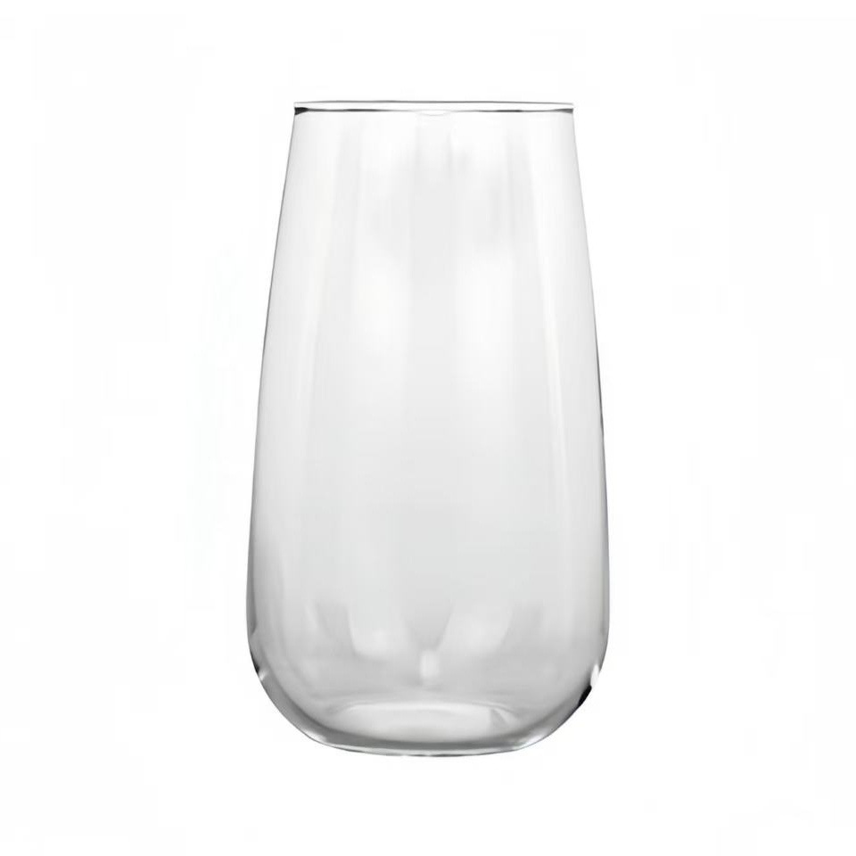 Vaso de vidrio de alta borosilicona simple al por mayor, taza de té, taza de cerveza, taza de agua en forma de huevo, taza de jugo de bebida, logotipo impreso