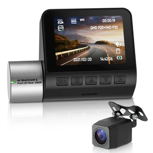 4K Geniş Bucaq V50V53V55 Wifi Gps Gecə Görüşlü İkili Obyektivli Videoqeydiyyatçı