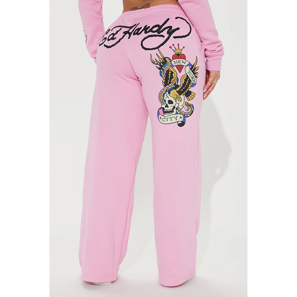 Pantalon décontracté imprimé pour femme – Pantalon de survêtement ample à jambe droite (S-XXXL)_voghion.com