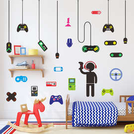 游戏元素墙贴游戏控制器男孩墙贴游戏室装饰可移除自粘涂鸦贴画