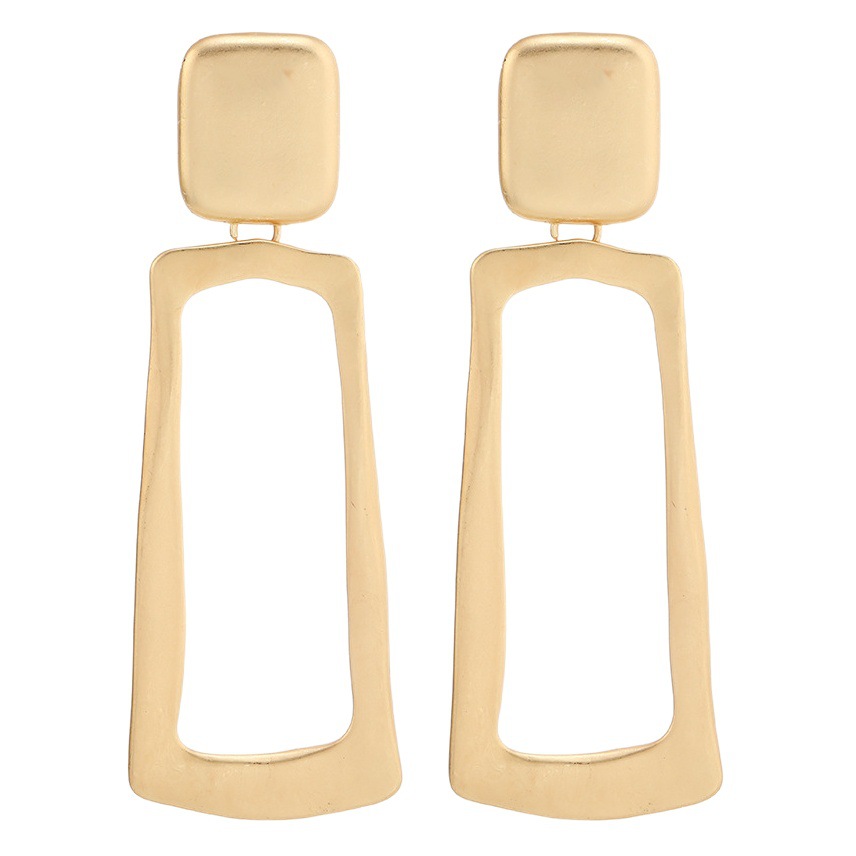 Europe and the United States cross-border Amazon hot selling 9-piece fashion exaggerated alloy geometric plating dumb gold ear clip earrings