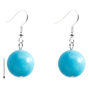 European and American Cross-border Children's Clothing Decorations Round Bead Ear Clip Earrings Retro Ethnic Style Crack Turquoise Earrings