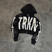 欧美外贸个性3D数码印花拉链卫衣长袖套头连帽衫复古外套街头潮