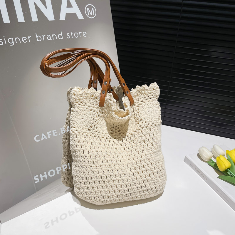 Bolso de vacaciones junto al mar 2025 verano nuevo bolso femenino Mori bolso tejido bolso de hombro de playa de gran capacidad