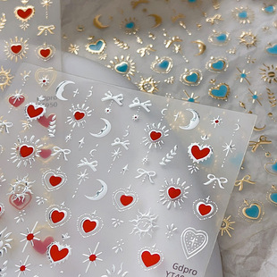YITU Ant Figure Bronzing Jelly Star Moon Nail Art Sticker Colorful Flash Sweet Love Decorative Sticker YT4950