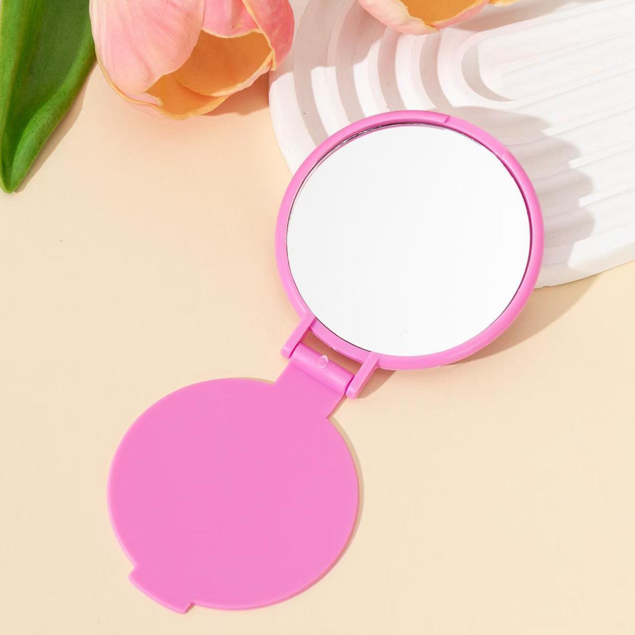 Espejo mini plegable conveniente para llevar con el cuerpo, espejo de maquillaje, espejo de bolsillo redondo, espejo pequeño, espejo publicitario, logotipo impreso, suministro de stock image 14
