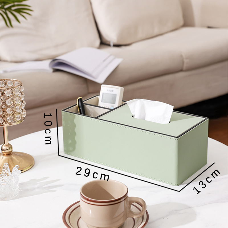 Caja de pañuelos sala de estar dormitorio simple luz de cuero de lujo caja de almacenamiento de escritorio de gama alta restaurante hotel cama y desayuno caja de pañuelos