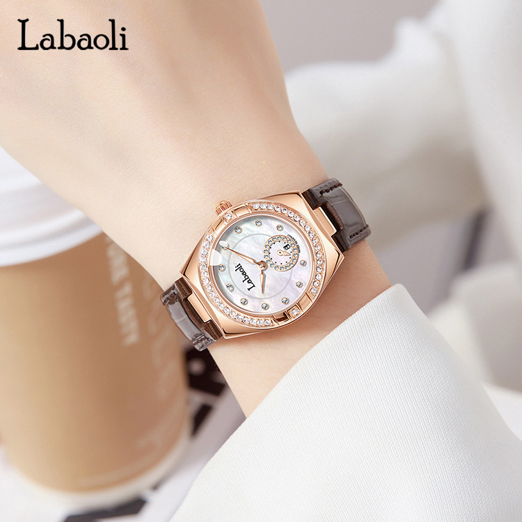 Labaoli New Belt Orologio da donna con diamanti intarsiati, quadrante dei secondi indipendente, chiusura a farfalla, streaming live_voghion.com