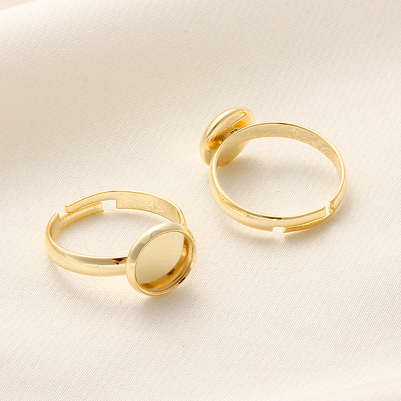 14k18k包みの金の保色は底の指輪の空のトレーの指輪のリングの手作りのdiy材料のアクセサリーの部品を調節することができます。|undefined