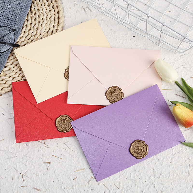 Letter paper envelope set invitation card starry envelope pearl card colorful minimalist postcard storage love letter wax seal stationery