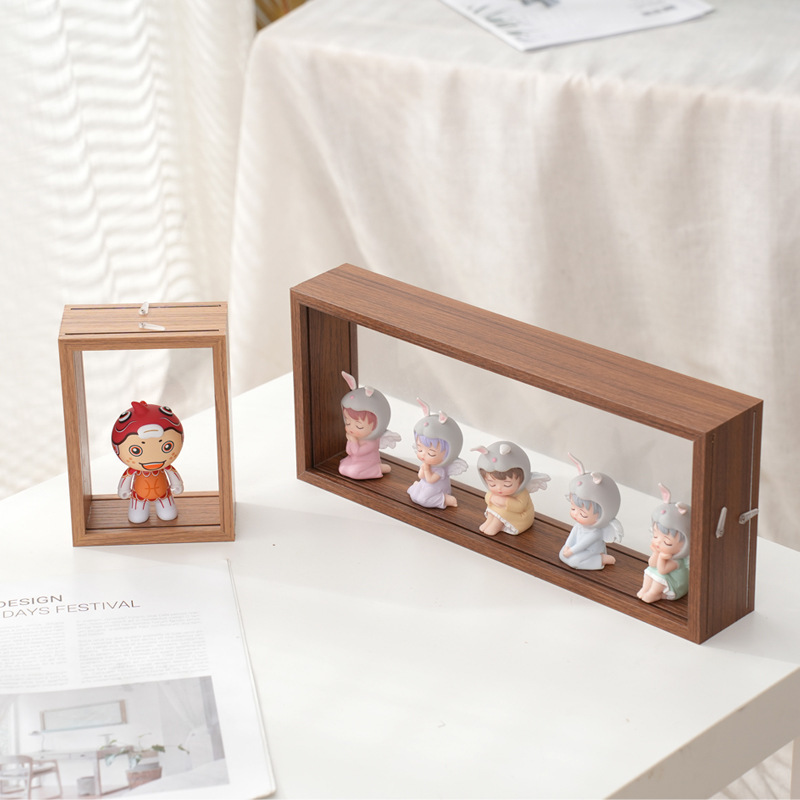 Three-Dimensional Double-Sided Glass Figure Blind Box Storage Photo Frame Bubble Mart Ornament Display Box Picture Frame Table Lego Frame