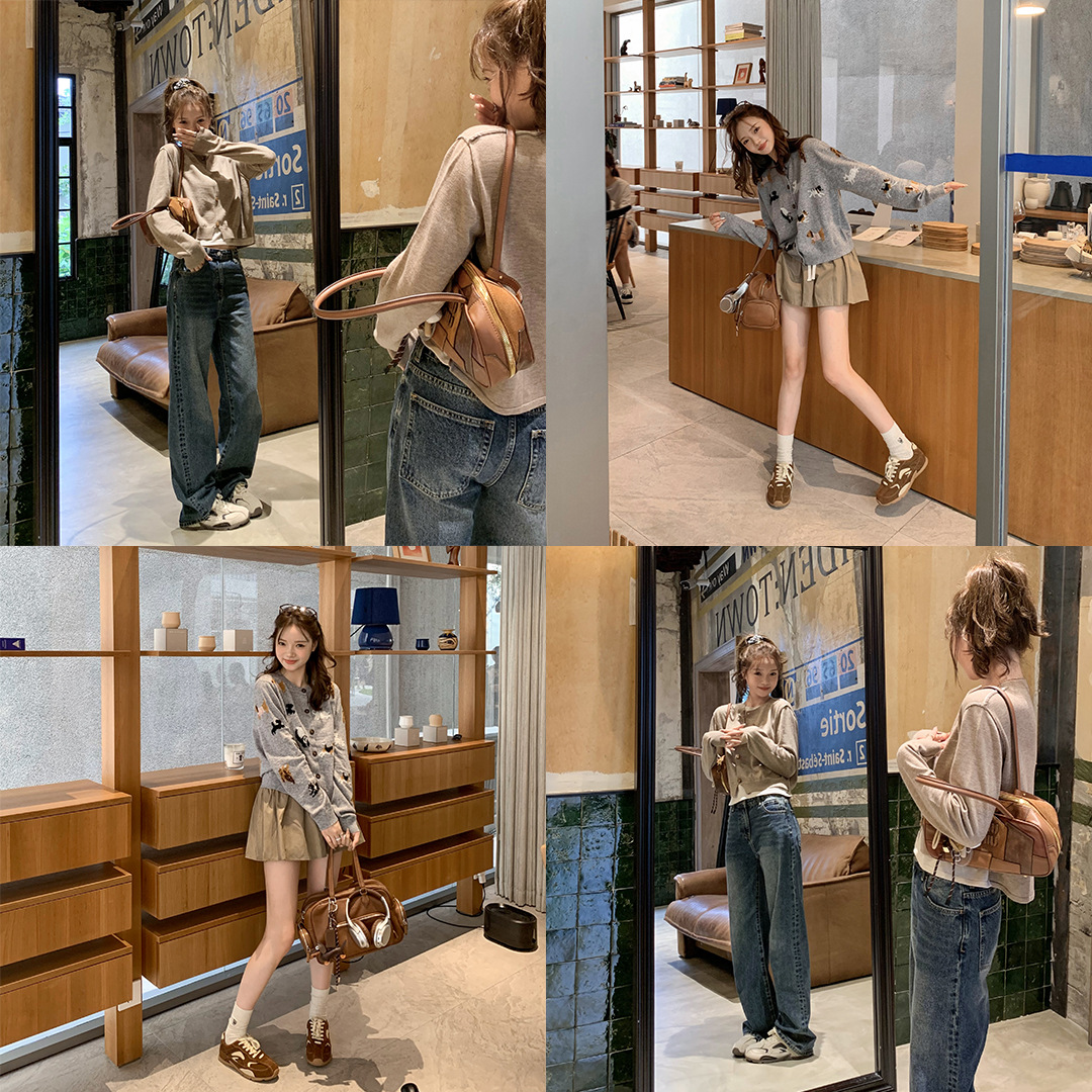 Versión de piel de vaca de la uva madre con el mismo estilo coreano de entrenamiento de correa de color aumenta la altura de los zapatos de entrenamiento deportivo de ocio para mujeres Agan