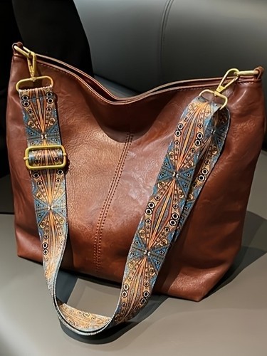 European and American Fashion Handbag Shoulder Crossbody Large Capacity Bucket Bag Solid Color PU Women's Bag Street Trend