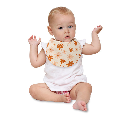 Crepe newborn autumn and winter cotton bib baby bib baby waterproof cute bib triangle towel thickened version