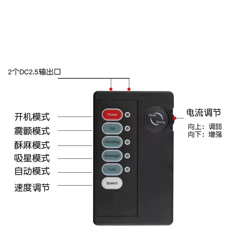 成人用品配件 电击男女用情趣双通道主机 现货 EMS脉冲理疗按摩器