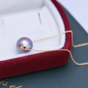 Zhuji Shanxia Lake Freshwater 11-12mm Round Strong Light Fine Flaw Pearls Purple Passepartout S925 Silver