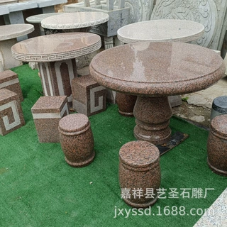 艺圣石业定做大理石石桌  供应各种室外石桌石凳  景区大理石石桌
