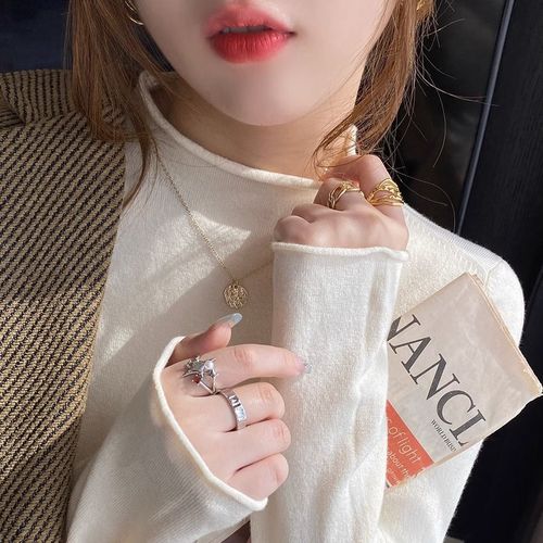 Women's Semi-High Collar Crewneck Top for Autumn/Winter with a Touch of Luxury - New  Model, Knit Top with a Medium Collar