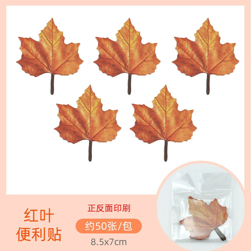 Maple leaf, sticker, base realistic note on wall