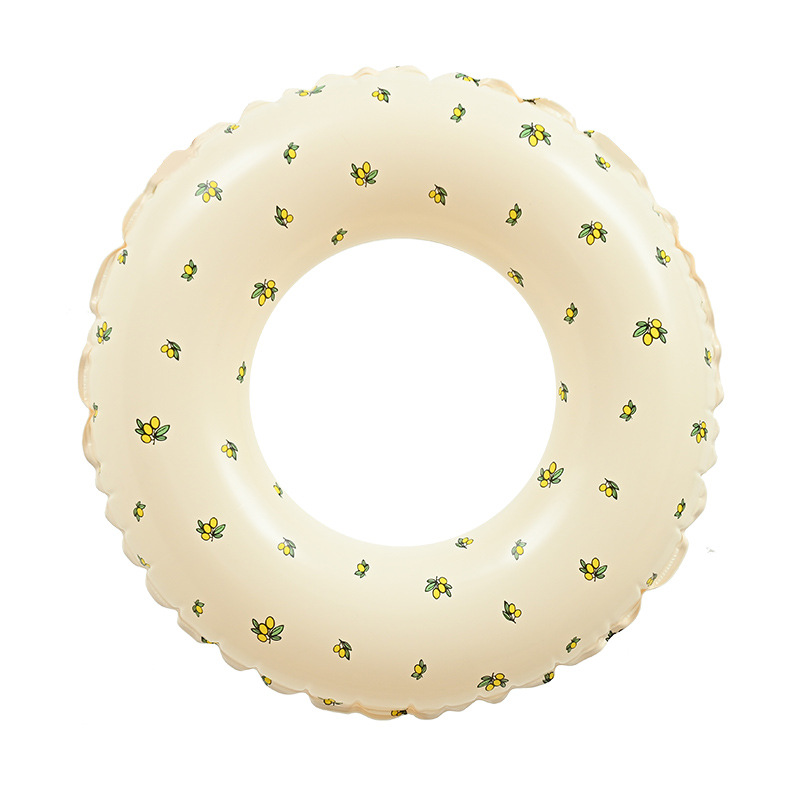 Flotador de Natación para Niños, Diseño Retro Danés a Cuadros, Color Verde Oliva, Inflable, con Soporte para Axilas