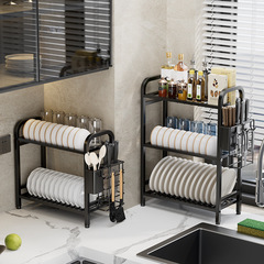 Cross-border kitchen bowl and plate drainage rack storage shelf household bowl and chopstick drainage rack supplies dish drying rack organizer