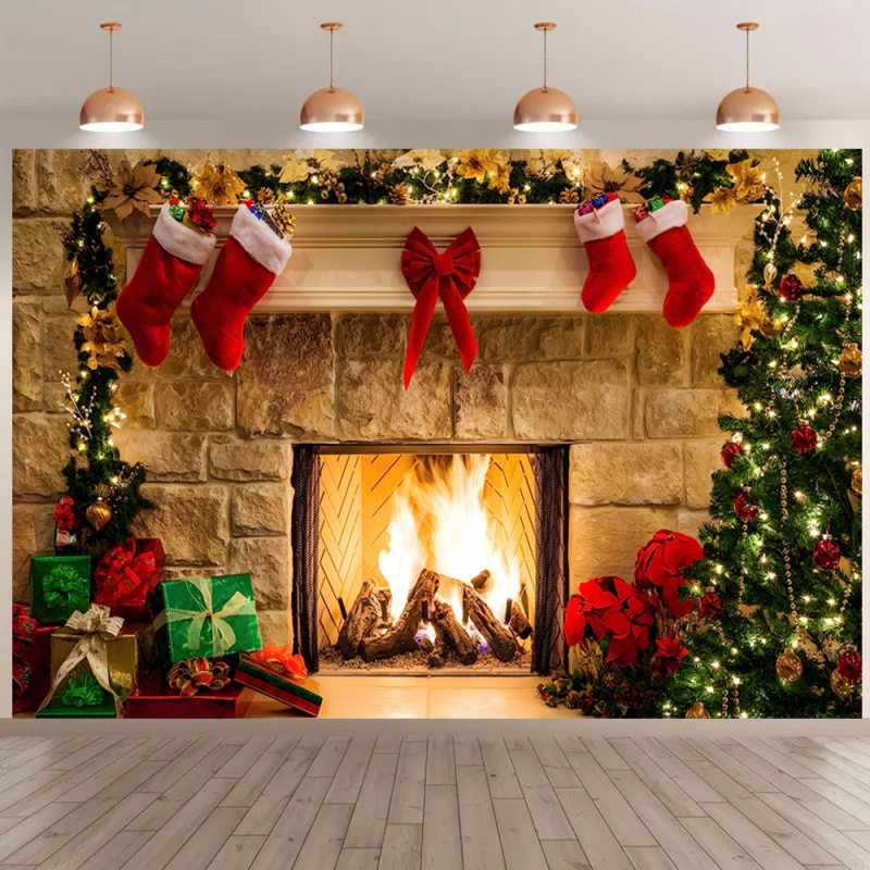 Amazonクロスボーダー新しいクリスマスカプレットドアカーテンお祭り雰囲気アレンジメントクリスマスフラッグ背景布バナー|undefined