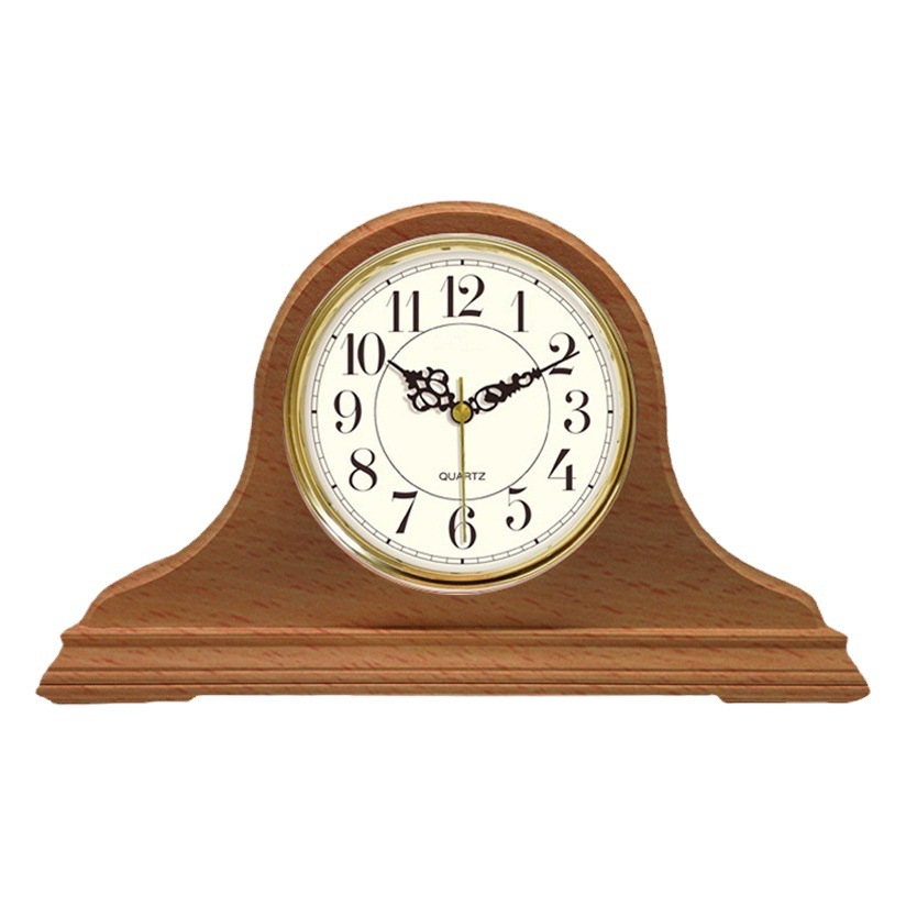 Fábrica de madera maciza de haya estudio reloj de cuarzo reloj de movimiento reloj de fábrica Accesorios de escritorio simple