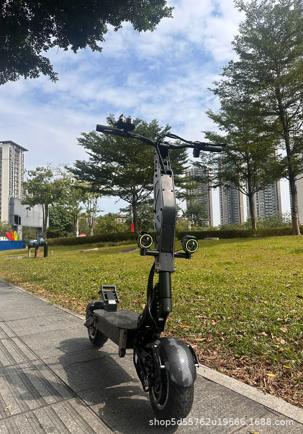 YISHUN dual-drive 72V/6000W off-road electric scooter, foldable, 95 mph speed, long range electric vehicle