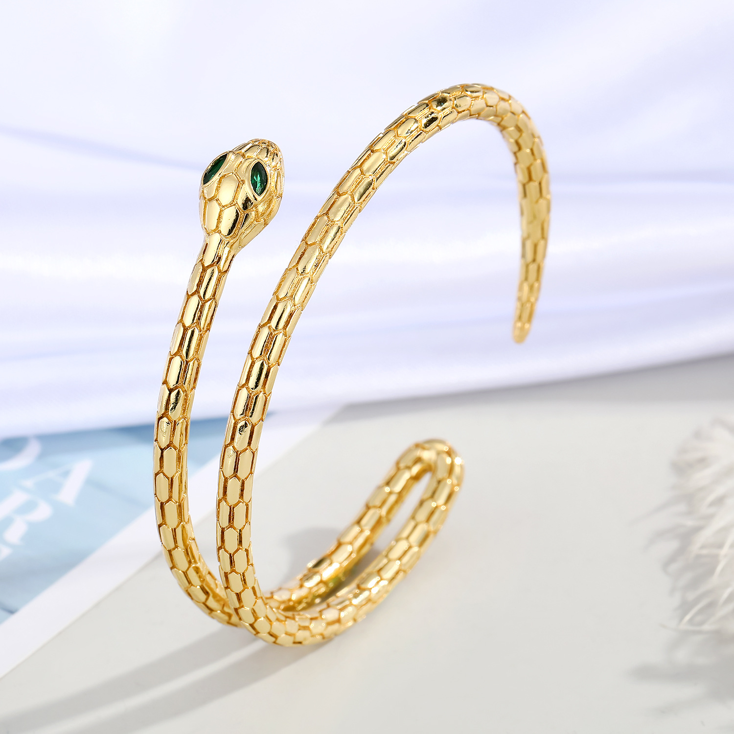 fashion diamond snake open bracelet