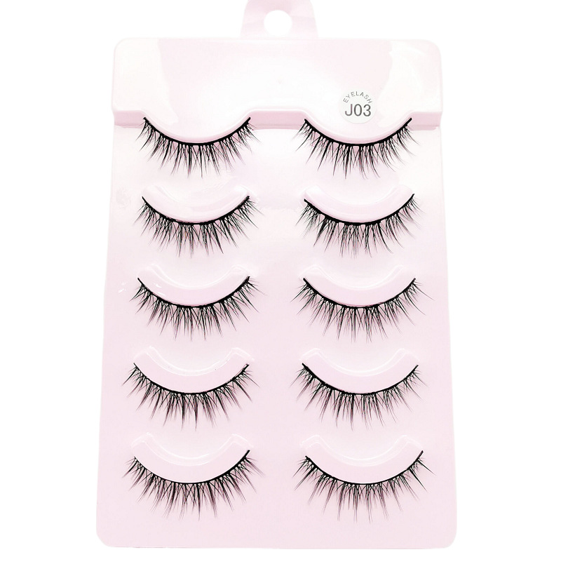 Daimengfei 009 cómic pequeño diablo pestañas postizas Barbie curling segmentado 5 pares de pestañas postizas suministro transfronterizo