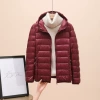 With hood, burgundy