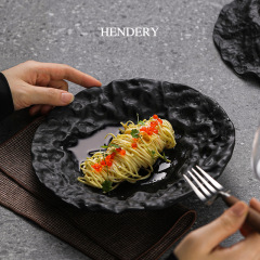 火山ボウル、斜め口プレート、レストラン食器、セラミックボウル、様式化された家庭用高級不規則特殊形状色釉食器