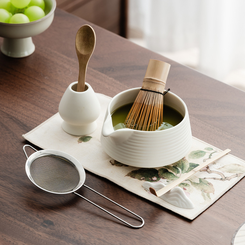 Matcha Bowl Handmade Matcha Tool Set Japanese Ceramic Large Tea Bowl Matcha Cup Tea Whisk Stirring Utensils