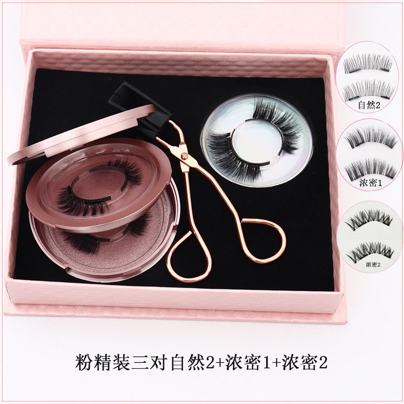 Quantum imán magnético de succión magnética sin pegamento natural largo grueso transfronterizo europeo y americano popular magnético pestañas postizas 3D